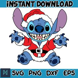 christmas stitch svg, chritmas cartoon svg, stitch clipart, christmas bundle svg, cricut svg files (26)