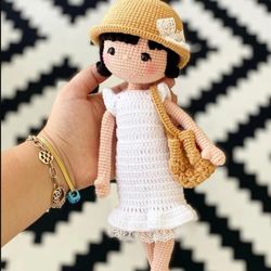 Alissa cute doll amigurumi English pattern doll PDF