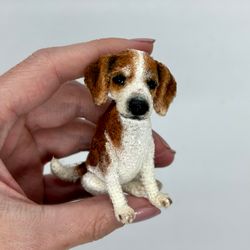 For Rachel. Miniature dog. The dog is a crocheted souvenir. Individual order. Miniature dog as a gift
