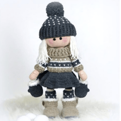 Norwegian girl cute doll amigurumi English pattern doll PDF