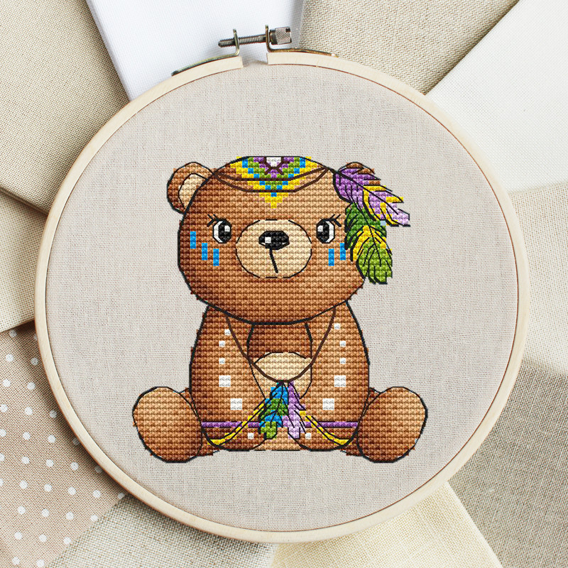 Baby Bear Cross Stitch, Native American Cross Stitch Chart, | Inspire Uplift baby-bear-cross-stitch-native-american-cross-stitch-chart-inspire-uplift