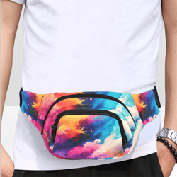Colorful Watercolor Style Fanny Pack, Waist Bag