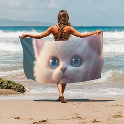 Cute Cat Kawaii Beach Towel