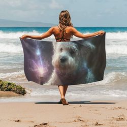 Wizard Dog Doing Magic Beach Towel