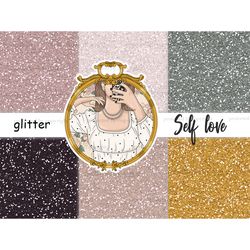 Self Love Digital Paper | Glitter Backgrounds Bundle