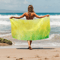 Spring Yellow and Green Watercolor Style Beach Towel.png