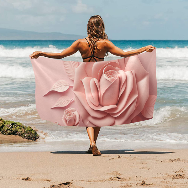 Rose Flower Beach Towel.png