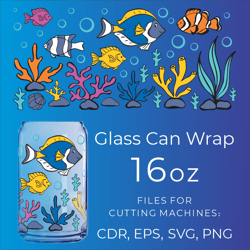 Sea Life | Libbey Can Glass Design SVG