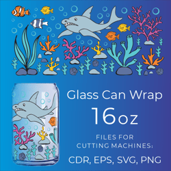 shark libbey can glass design svg