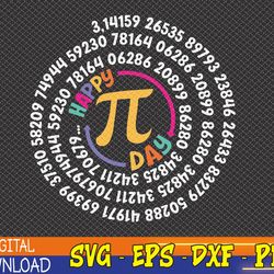 happy pi day 3.14 mathematic math teacher gift spiral pi day svg, eps, png, dxf, digital download