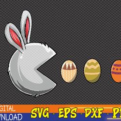 bunny egg hunt funny gamer boys girls kids happy easter day svg, eps, png, dxf, digital download