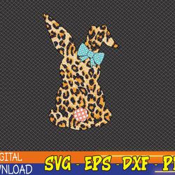 leopard bunny cute rabbit happy easter day girls women kids svg, eps, png, dxf, digital download