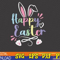 happy easter bunny rabbit face funny easter day women girls svg, eps, png, dxf, digital download