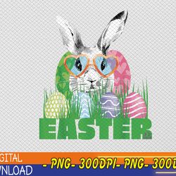 easter bunny with glasses egg hunting design svg, eps, png, dxf, digital download