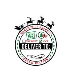logo christmas north pole express special delivery svg png