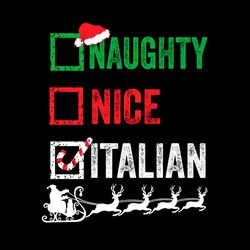 Naughty Nice Italian Christmas Check List SVG PNG
