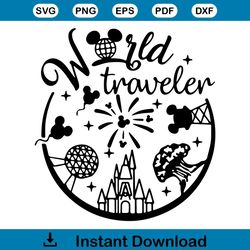 world traveler svg, castle park mouse svg cricut for files design