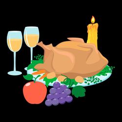 cocked turkey svg png, apple svg, grape svg, thankful svg
