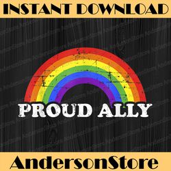 Proud Ally With Rainbow Flag For Gay And Lesbian Pride Month LGBT Month PNG Sublimation Design