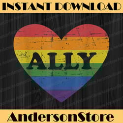 ally rainbow flag heart for lgbt gay and lesbian support lgbt month png sublimation design