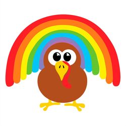 turkey rainbow svg png, turkey svg, rainbow svg, thankful svg