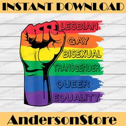 LGBT Rainbow Fist Pride Month Merch LGBTQ Gay Pride LGBT Month PNG Sublimation Design