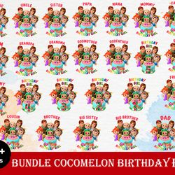 designs coco melon birthday bundle png, cocomelon family png bundle, cocomelon bundle, cocomelon clipart, instant downlo