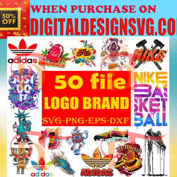 50 logo brand bundle svg,fashion brand svg,silhouette svg,files