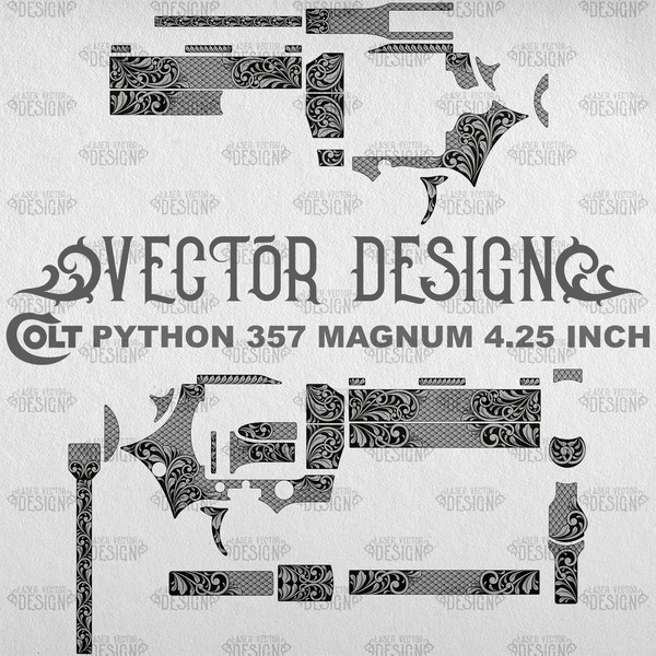 VECTOR DESIGN Colt Python 357 magnum 4,25 inch Scrolls and snake scales 1.jpg