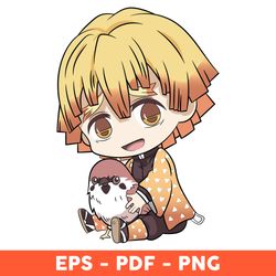 zenitsu chibi svg, zenitsu svg, demon slayer svg, anime silhouette, anime svg, manga svg - download file