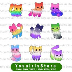 gay pride cat lgbt png, lgbt png, kawaii cats cute png, lgbtq pride month png, lgbt png