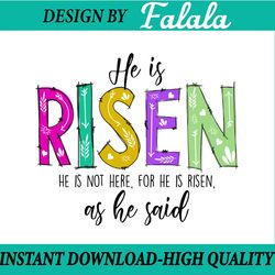 he  is risen png, he is not here for he  is risen  as he said png,  colorful easter, easter png, digital download