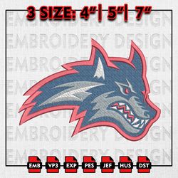 Stony Brook Seawolves Embroidery files, NCAA D1 teams Embroidery Designs, Machine Embroidery Pattern