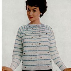Vintage straight crochet cardigan | Knitted pullover, knitted sweater, women's jacket | Crochet pattern | PDF