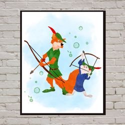Robin Hood Disney Art Print Digital Files decor nursery room watercolor