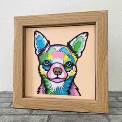 Dog 3D Layered SVG For Cardstock/ Colorful Chihuahua Multilayer SVG/ Dog Mandala Pop Art/ 3D Dog Papercraft SVG