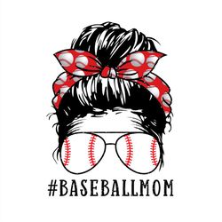 polka dots headband messy bun mom png, baseball mom png sublimation designs
