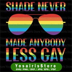 shade never made anybody less gay svg,you need to calm down pride svg