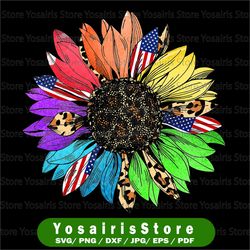 lgbt png sunflower sublimation, pride month, lgbt sublimation design digital download , rainbow sunflower