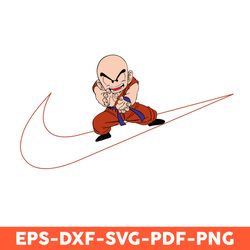 krillin chibi x nike svg, krillin dragon ball svg, logo nike svg, nike svg, character svg, anime svg - download file