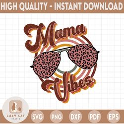 mama vibes leopard retro sublimation design png | mothers day vintage circle tshirt design png | cheetah mom life digita