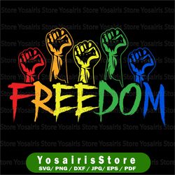 freedom, rainbow hand svg, lgbt svg, lgbtq, pride svg, rainbow pride, gay pride, cut files, cricut, silhouette, rainbow