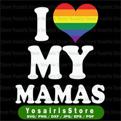 Same sex parents cut files, I love my Mamas SVG, two moms cut file, LGBT family, Mommies cut files SVG, cricut,