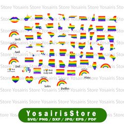 lgbt pride svg bundle |  lgbt flag, gay svg | lesbian| love clip art | rainbow personal & commercial use | gay flag svg