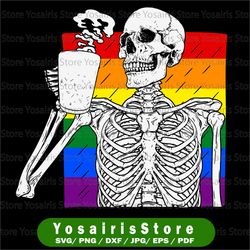 cute skeleton lgbt pride png, lgbt pride, lesbian, equality, gay pride, love is love png, digital download