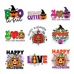 happy halloween scary pumpkin bundle png sublimation designs