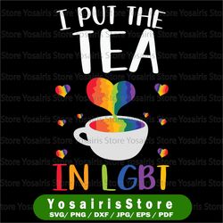 lgbtq i put the tea in lgbt svg| human's right awareness svg -commercial & personal use-cricut,cameo,silhouette