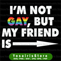 gay friend svg| i'm not gay but my best friend is | funny lgbt pride rainbow svg / svg files for cricut