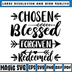 chosen blessed forgiven redeemed svg, easter svg, christian svg, jesus svg, easter bunny, digital download