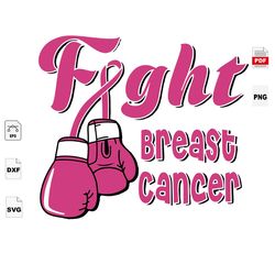 fight breast cancer, pink boxing gloves, boxing gloves svg, breast cancer svg, cancer awareness, cancer svg, cancer ribb